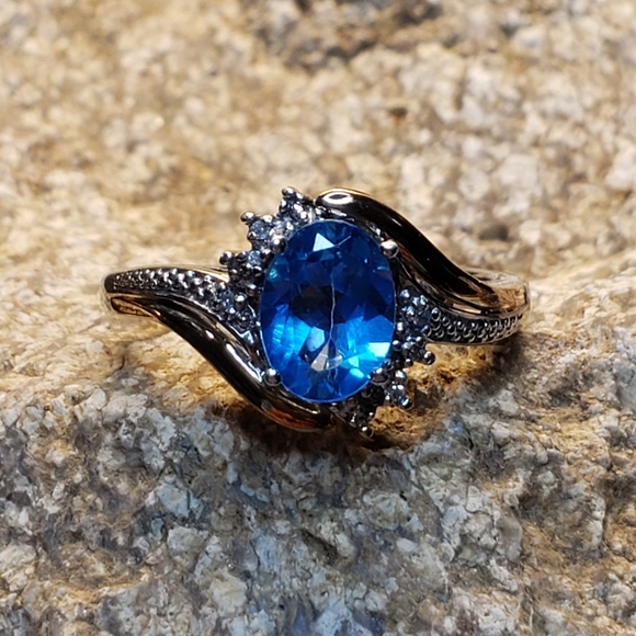 10K Gold And Sterling Alwand Vahan Topaz Ring - Picture 12 of 12